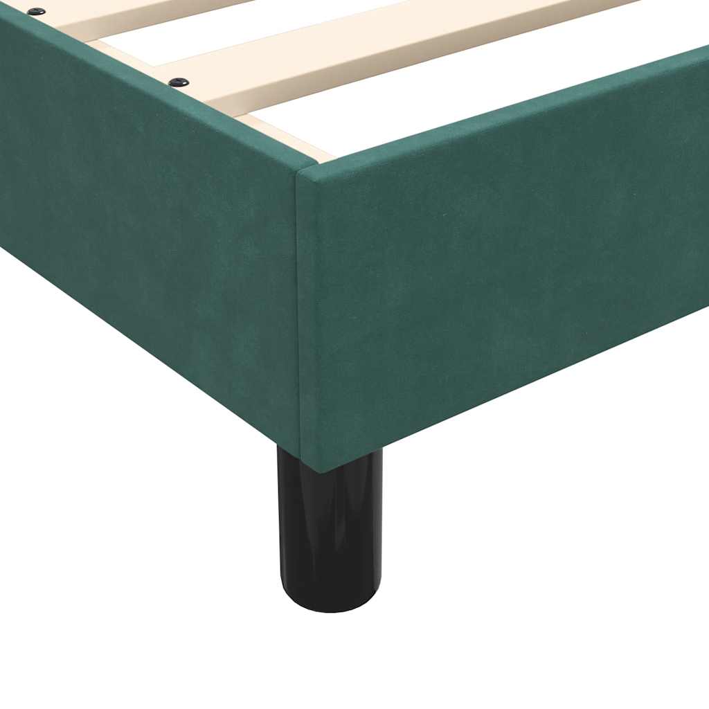 Κρεβάτι Boxspring με Στρώμα & LED σκούρο πράσινο 120x220cm Βελούδινο