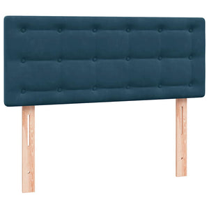 Κρεβάτι Boxspring με Στρώμα & LED σκούρο μπλε 120x220 cm Βελούδινο