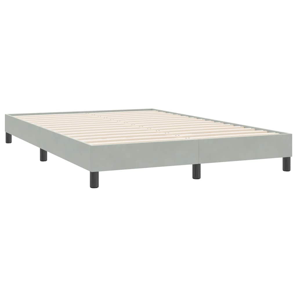 Κρεβάτι Boxspring με Στρώμα & LED Ανοιχτό Γκρι 140x220 εκ. Βελούδινο - Pakobazaar