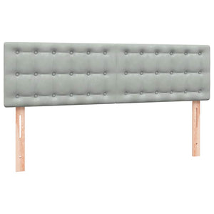 Κρεβάτι Boxspring με Στρώμα & LED Ανοιχτό Γκρι 140x220 εκ. Βελούδινο - Pakobazaar