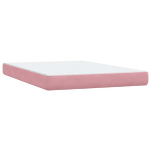 Κρεβάτι Boxspring με Στρώμα & LED ροζ 140x220 cm Βελούδινο - Pakobazaar