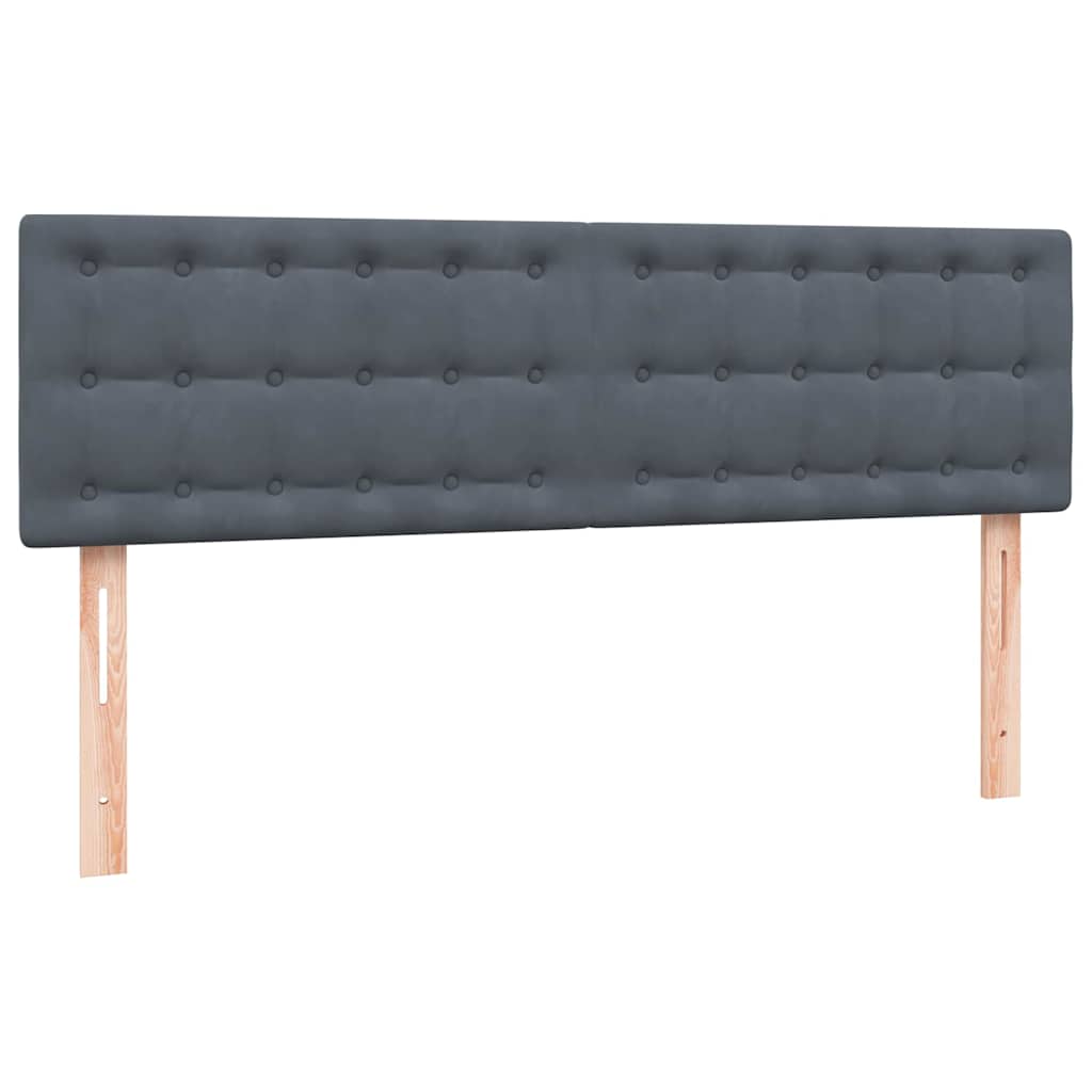 Κρεβάτι Boxspring με Στρώμα & LED Σκούρο γκρι 160x220 cm Βελούδινο