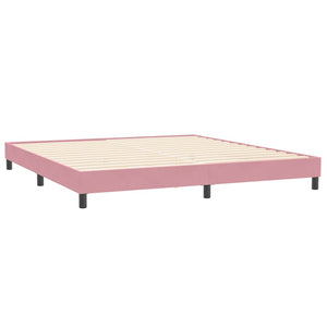 Κρεβάτι Boxspring με Στρώμα & LED ροζ 200x220 cm Βελούδινο - Pakobazaar
