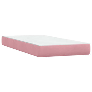 Κρεβάτι Boxspring με Στρώμα & LED ροζ 200x220 cm Βελούδινο - Pakobazaar