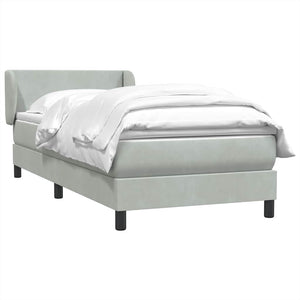 Κρεβάτι Boxspring με Στρώμα Ανοιχτό Γκρι 80x210 εκ. Βελούδινο