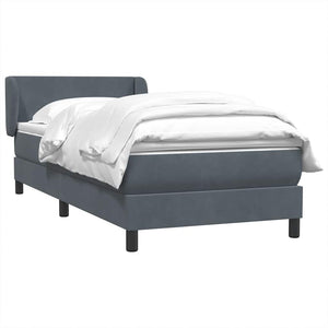 Κρεβάτι Boxspring με Στρώμα Σκούρο Γκρι 90x210 εκ. Βελούδινο - Pakobazaar