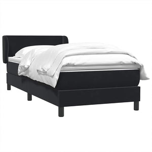 Box Spring Κρεβάτι με στρώμα Μαύρο 100x210 cm Βελούδινο - Pakobazaar