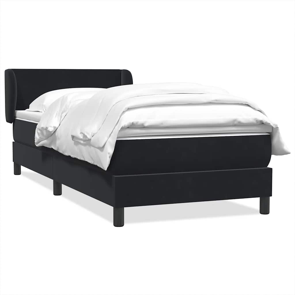 Box Spring Κρεβάτι με στρώμα Μαύρο 100x210 cm Βελούδινο - Pakobazaar
