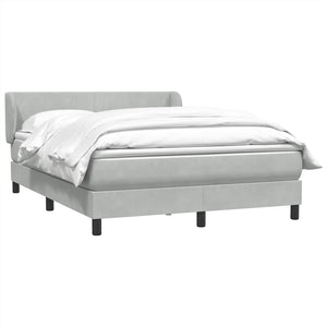 Κρεβάτι Boxspring με Στρώμα Ανοιχτό Γκρι 140x210 εκ. Βελούδινο
