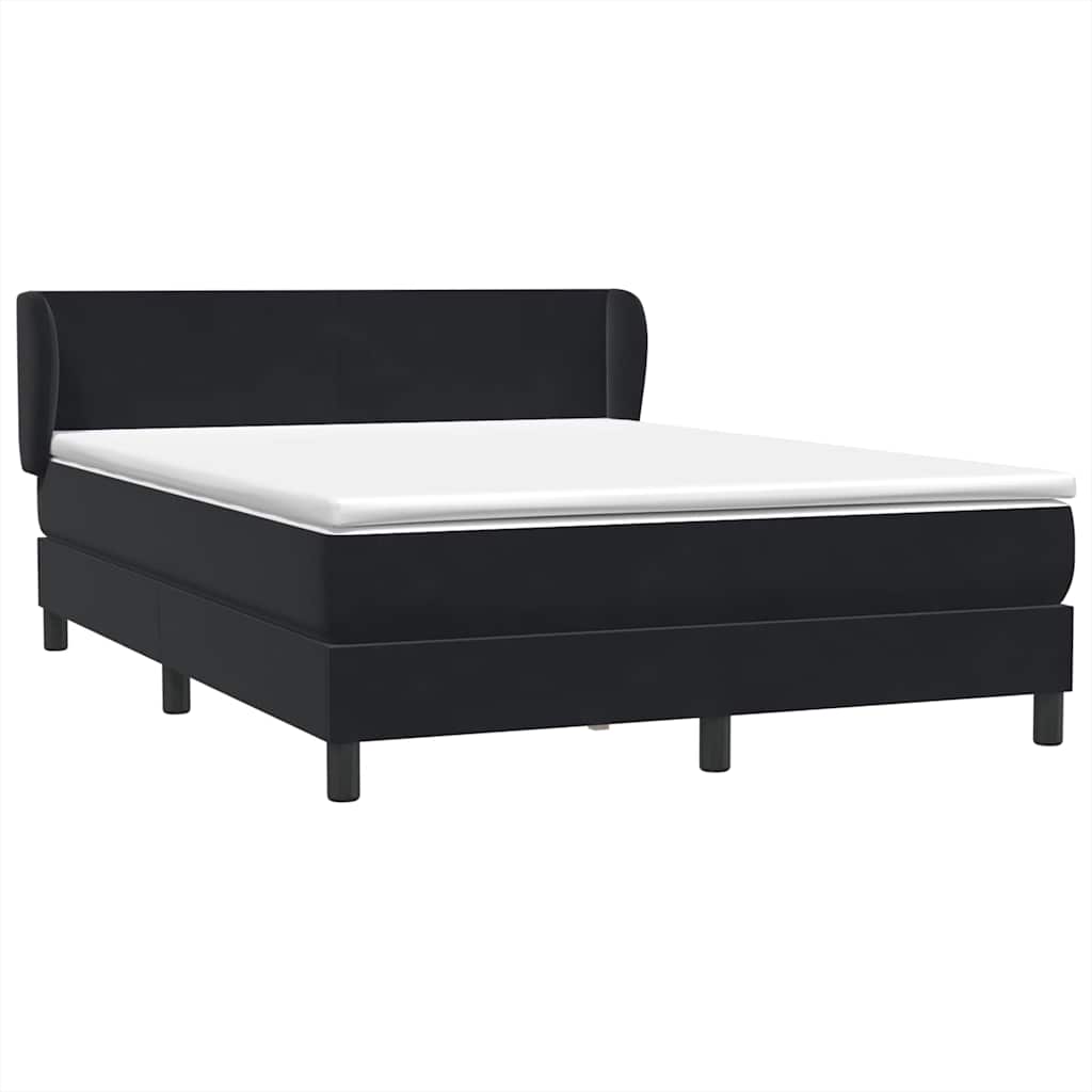 Κρεβάτι Boxspring με Στρώμα Μαύρο 1140x210 εκ. Βελούδινο