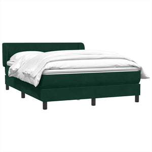 Κρεβάτι Boxspring με Στρώμα Σκούρο Πράσινο 140x210εκ. Βελούδινο - Pakobazaar