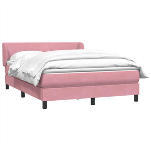 Κρεβάτι Boxspring με Στρώμα Ροζ 140x210 εκ. Βελούδινο