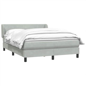 Κρεβάτι Boxspring με Στρώμα Ανοιχτό Γκρι 160x210 εκ. Βελούδινο
