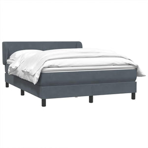Κρεβάτι Boxspring με Στρώμα Σκούρο Γκρι 160x210 εκ. Βελούδινο - Pakobazaar