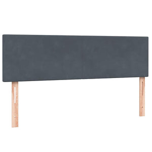 Κρεβάτι Boxspring με Στρώμα Σκούρο Γκρι 160x210 εκ. Βελούδινο - Pakobazaar