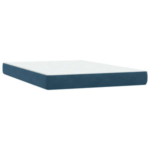 Κρεβάτι Boxspring με Στρώμα Σκούρο Μπλε 160x210 εκ. Βελούδινο - Pakobazaar