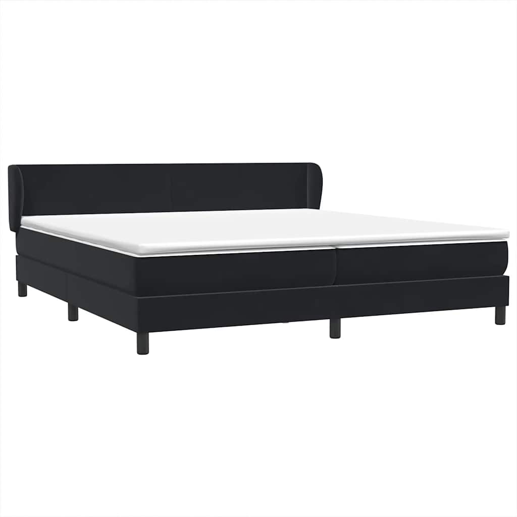 Box Spring Κρεβάτι με στρώματα Μαύρο 200x210 cm Βελούδινο - Pakobazaar