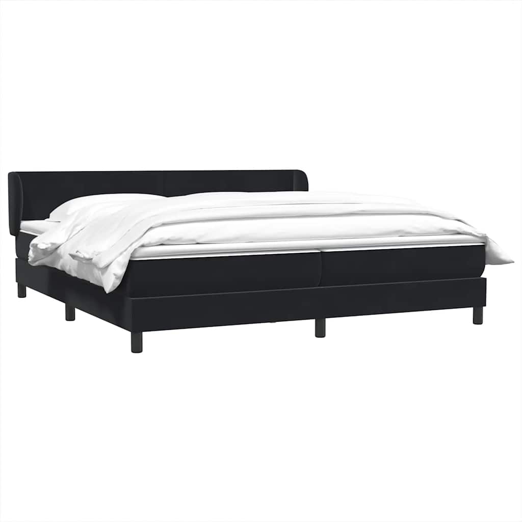 Box Spring Κρεβάτι με στρώματα Μαύρο 200x210 cm Βελούδινο - Pakobazaar