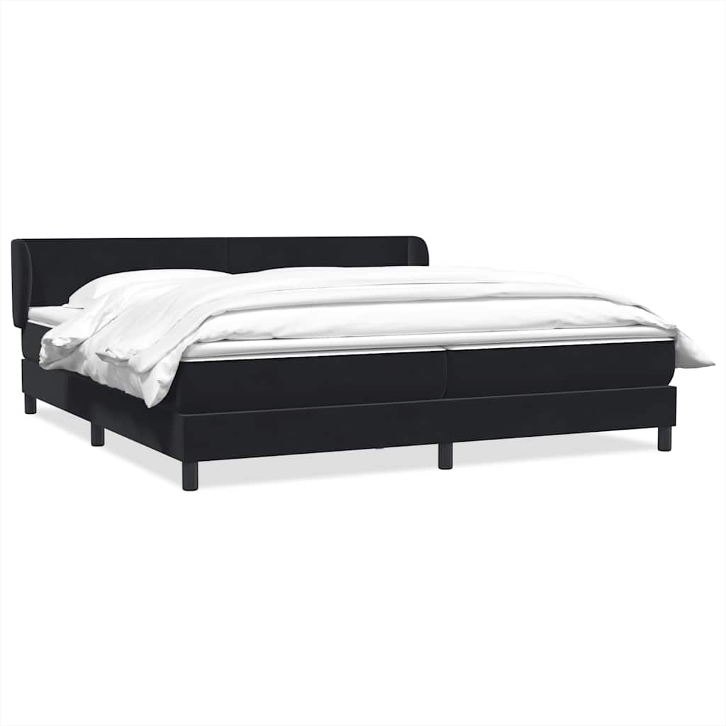 Box Spring Κρεβάτι με στρώματα Μαύρο 200x210 cm Βελούδινο - Pakobazaar