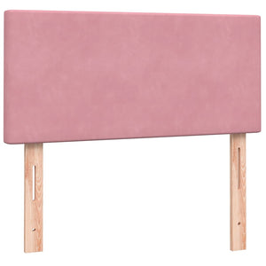 Κρεβάτι Boxspring με Στρώμα Ροζ 80x220 εκ. Βελούδινο