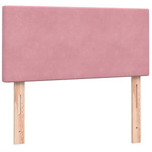 Κρεβάτι Boxspring με Στρώμα Ροζ 90x220 εκ. Βελούδινο