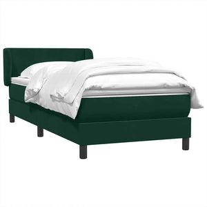 Box Spring κρεβάτι με στρώμα σκούρο πράσινο 100x220cm Βελούδινο - Pakobazaar