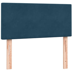 Box Spring κρεβάτι με στρώμα σκούρο μπλε 100x220 cm Βελούδινο