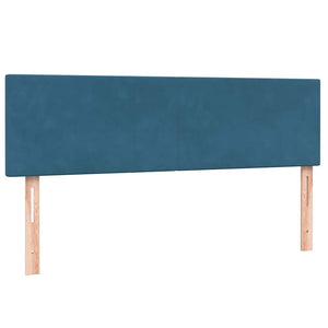 Box Spring κρεβάτι με στρώμα σκούρο μπλε 140x220 cm Βελούδινο