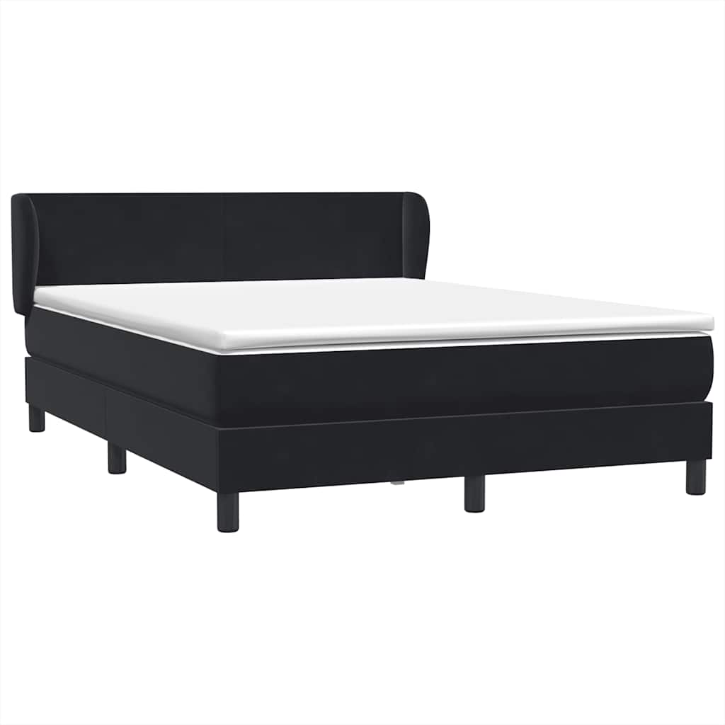 Box Spring Κρεβάτι με στρώμα Μαύρο 160x220 cm Βελούδινο - Pakobazaar