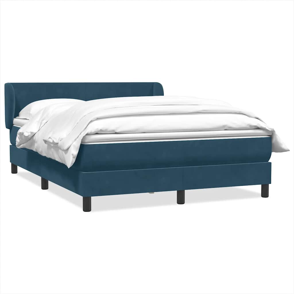 Box Spring κρεβάτι με στρώμα σκούρο μπλε 160x220 cm Βελούδινο - Pakobazaar