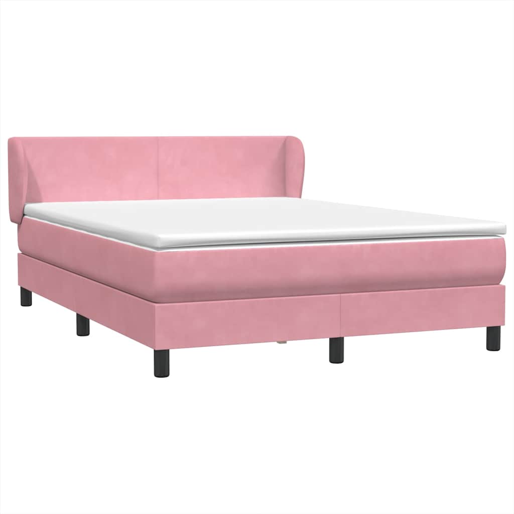 Box Spring κρεβάτι με στρώμα ροζ 160x220 cm Βελούδινο