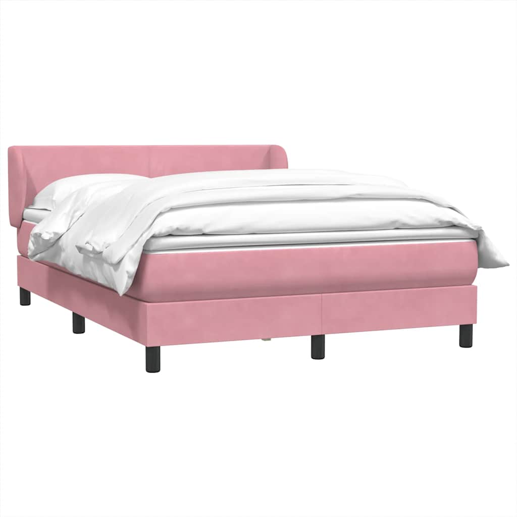Box Spring κρεβάτι με στρώμα ροζ 160x220 cm Βελούδινο
