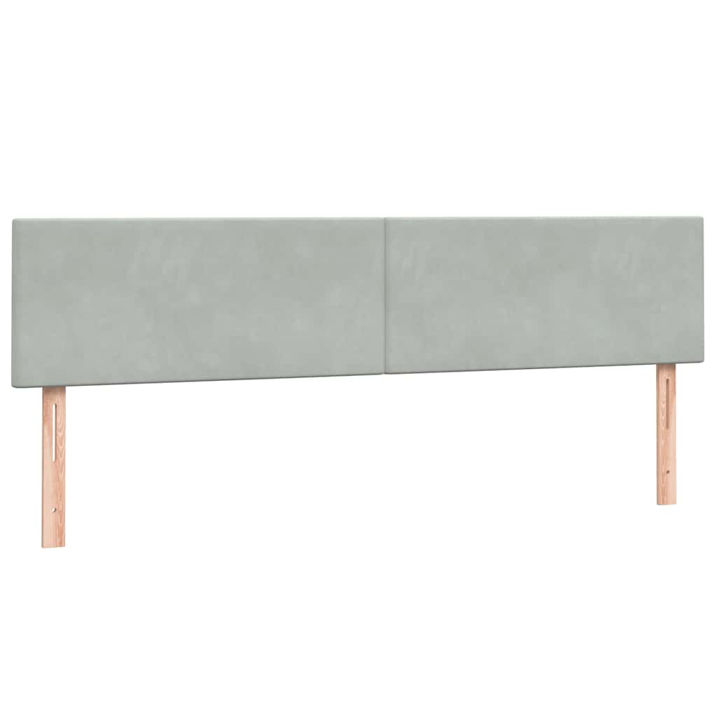 Box Spring κρεβάτι με στρώματα ανοιχτό γκρι 180x220cm Βελούδινο