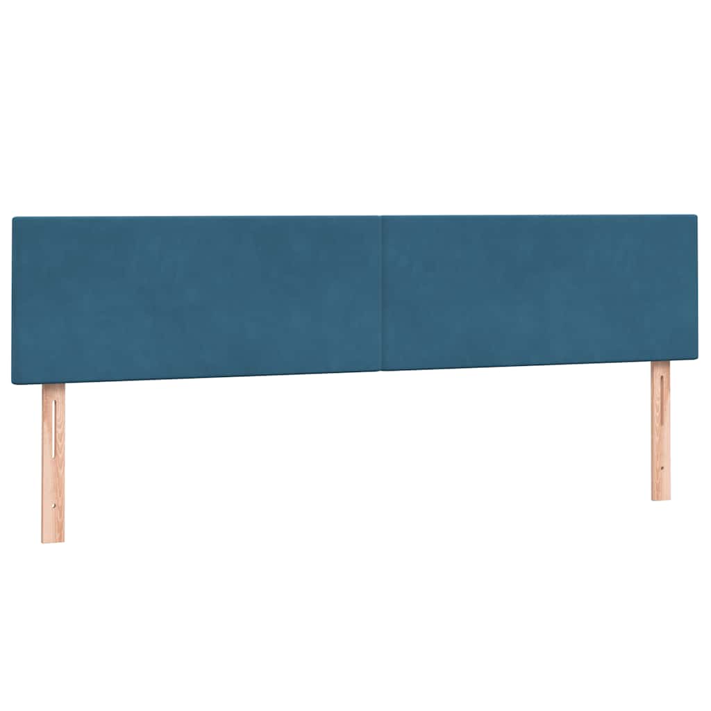 Box Spring κρεβάτι με στρώματα σκούρο μπλε 180x220 cm Βελούδινο