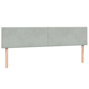 Box Spring κρεβάτι με στρώματα ανοιχτό γκρι 200x220cm Βελούδινο - Pakobazaar