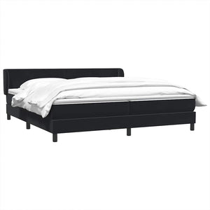 Κρεβάτι Box Spring με στρώματα Μαύρο 200x220 cm Βελούδινο - Pakobazaar