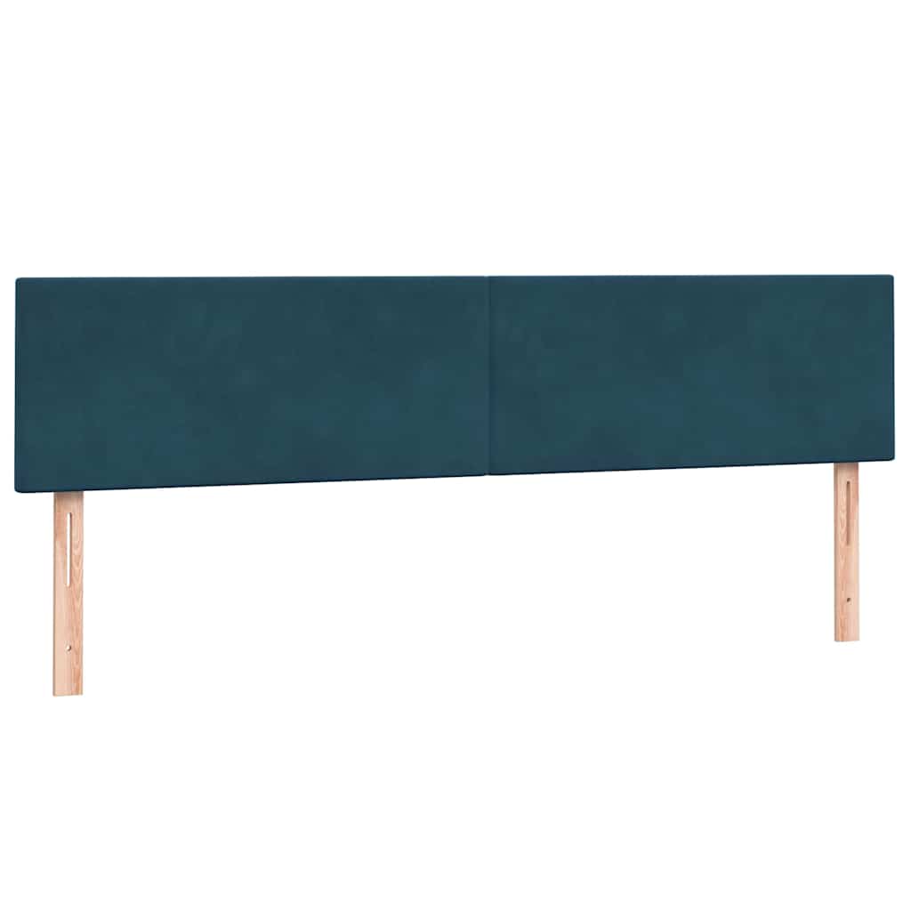 Box Spring Κρεβάτι με στρώματα Σκούρο μπλε 200x220 cm Βελούδινο - Pakobazaar