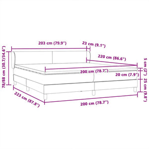 Κρεβάτι με στρώματα ροζ 200x220 cm Βελούδινο
