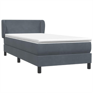 Box Spring Κρεβάτι με στρώμα Σκούρο γκρι 80x210 εκ. Βελούδινο