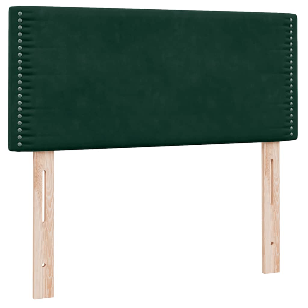 Box Spring κρεβάτι με στρώμα σκούρο πράσινο 90x210εκ. Βελούδινο