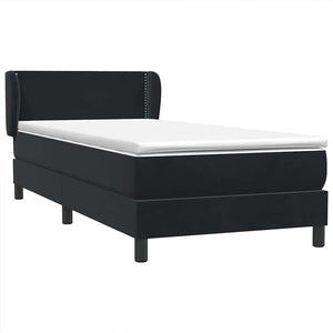 Box Spring Κρεβάτι με στρώμα Μαύρο 100x210 cm Βελούδινο - Pakobazaar
