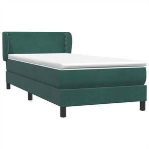 Κρεβάτι Boxspring με Στρώμα Σκούρο Πράσινο 100x210εκ. Βελούδινο - Pakobazaar