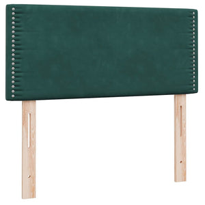 Κρεβάτι Boxspring με Στρώμα Σκούρο Πράσινο 100x210εκ. Βελούδινο - Pakobazaar