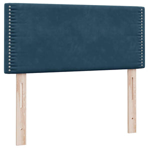Κρεβάτι Boxspring με Στρώμα Σκούρο Μπλε 100x210 εκ. Βελούδινο