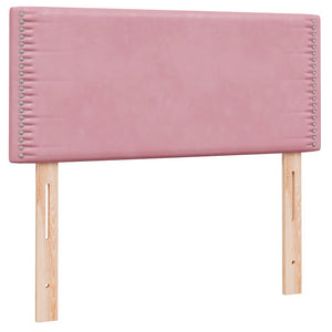 Κρεβάτι Boxspring με Στρώμα Ροζ 100x210 εκ. Βελούδινο