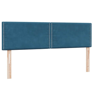 Κρεβάτι Boxspring με Στρώμα Σκούρο Μπλε 140x210 εκ. Βελούδινο