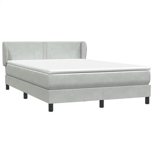 Κρεβάτι Boxspring με Στρώμα Ανοιχτό Γκρι 160x210 εκ. Βελούδινο - Pakobazaar