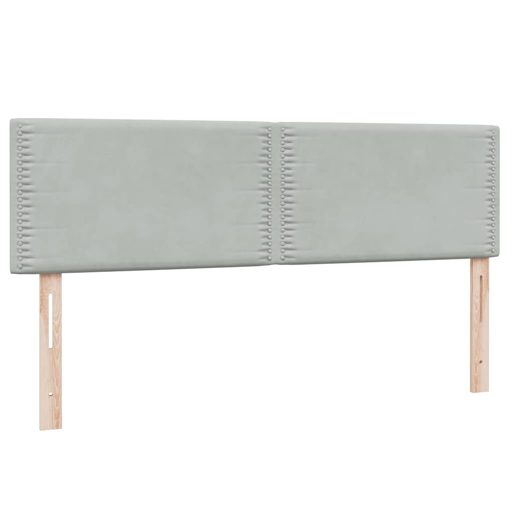 Κρεβάτι Boxspring με Στρώμα Ανοιχτό Γκρι 160x210 εκ. Βελούδινο - Pakobazaar