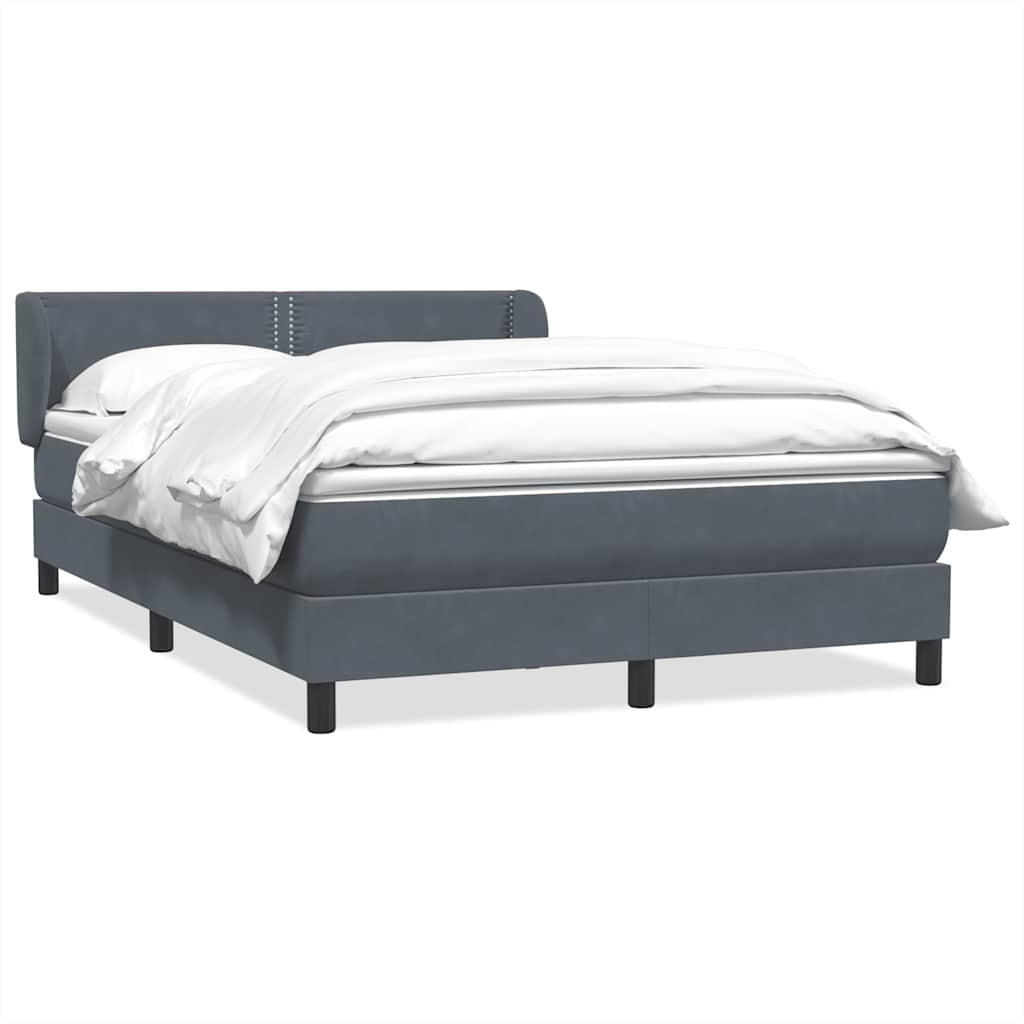 Κρεβάτι Boxspring με Στρώμα Σκούρο Γκρι 160x210 εκ. Βελούδινο