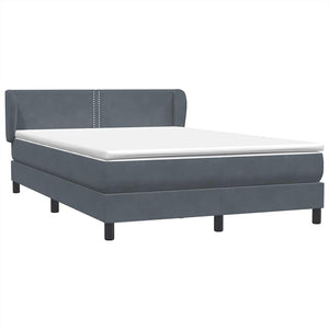 Κρεβάτι Boxspring με Στρώμα Σκούρο Γκρι 160x210 εκ. Βελούδινο - Pakobazaar